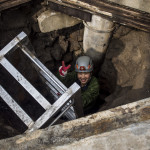 Entering a lava tube, Jeju Island