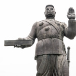 Statue of Sisavang Vong on the palace grounds, Luang Prabang